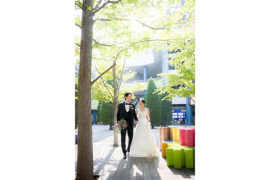 この日はおふたりだけの貸切空間に。一生の記念になるロケーションフォト